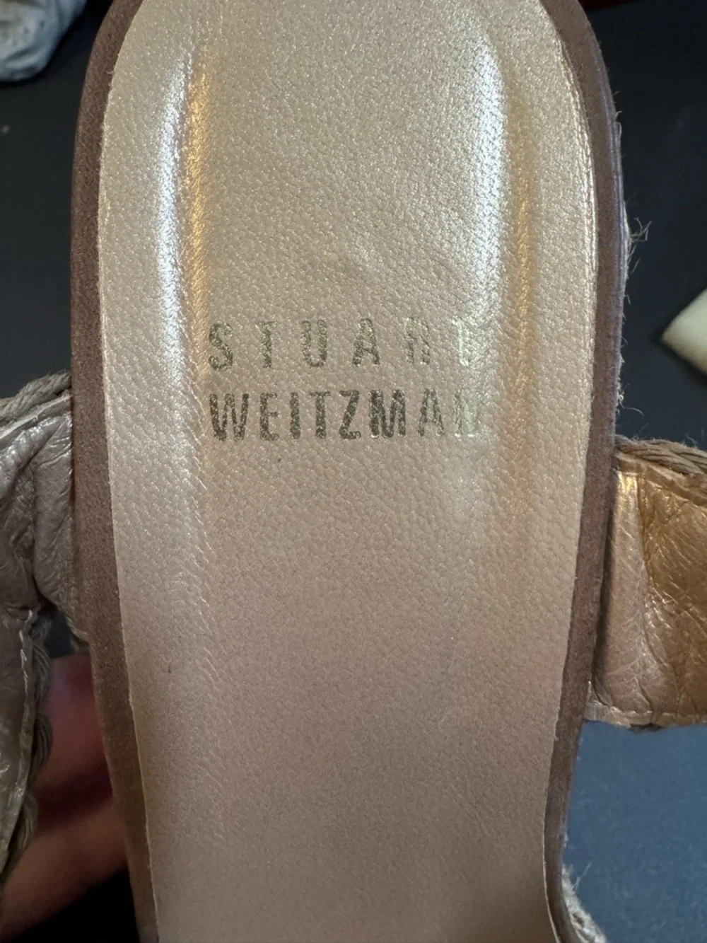 Stuart Weitzman Beige Braided Espadrille Wedge Sandals - Picture 6 of 8